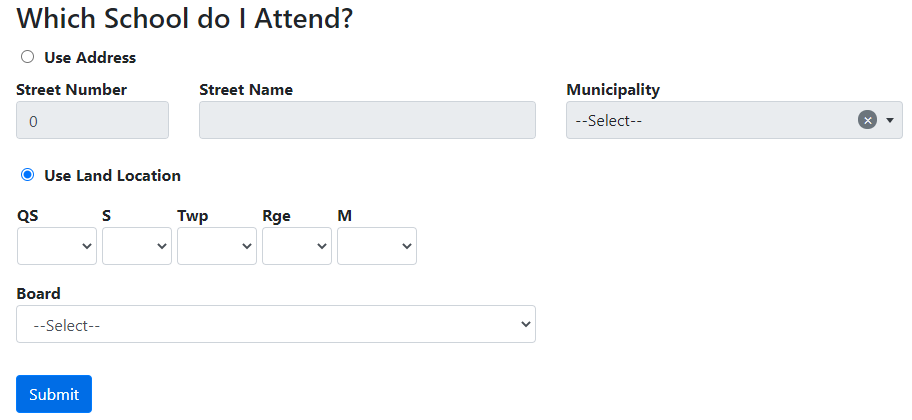 Which School Do I Attend - Land Location